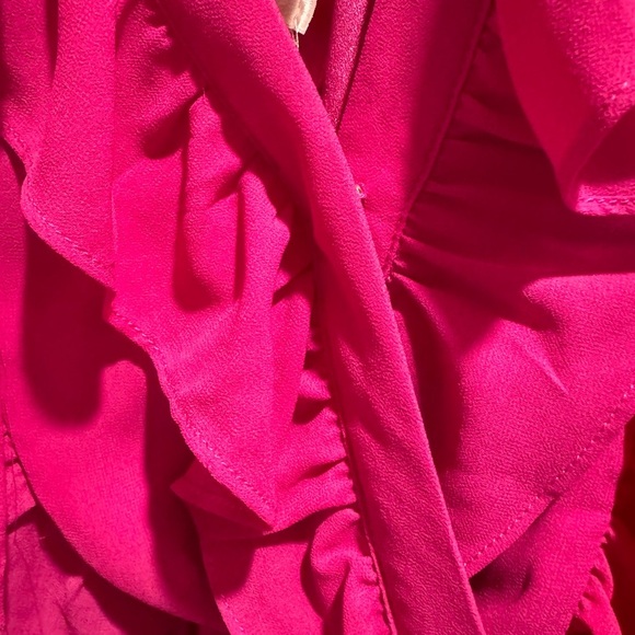 Wayf Fuchsia  Ruffled Sleeveless Maxi Dress Size L - Picture 13 of 14